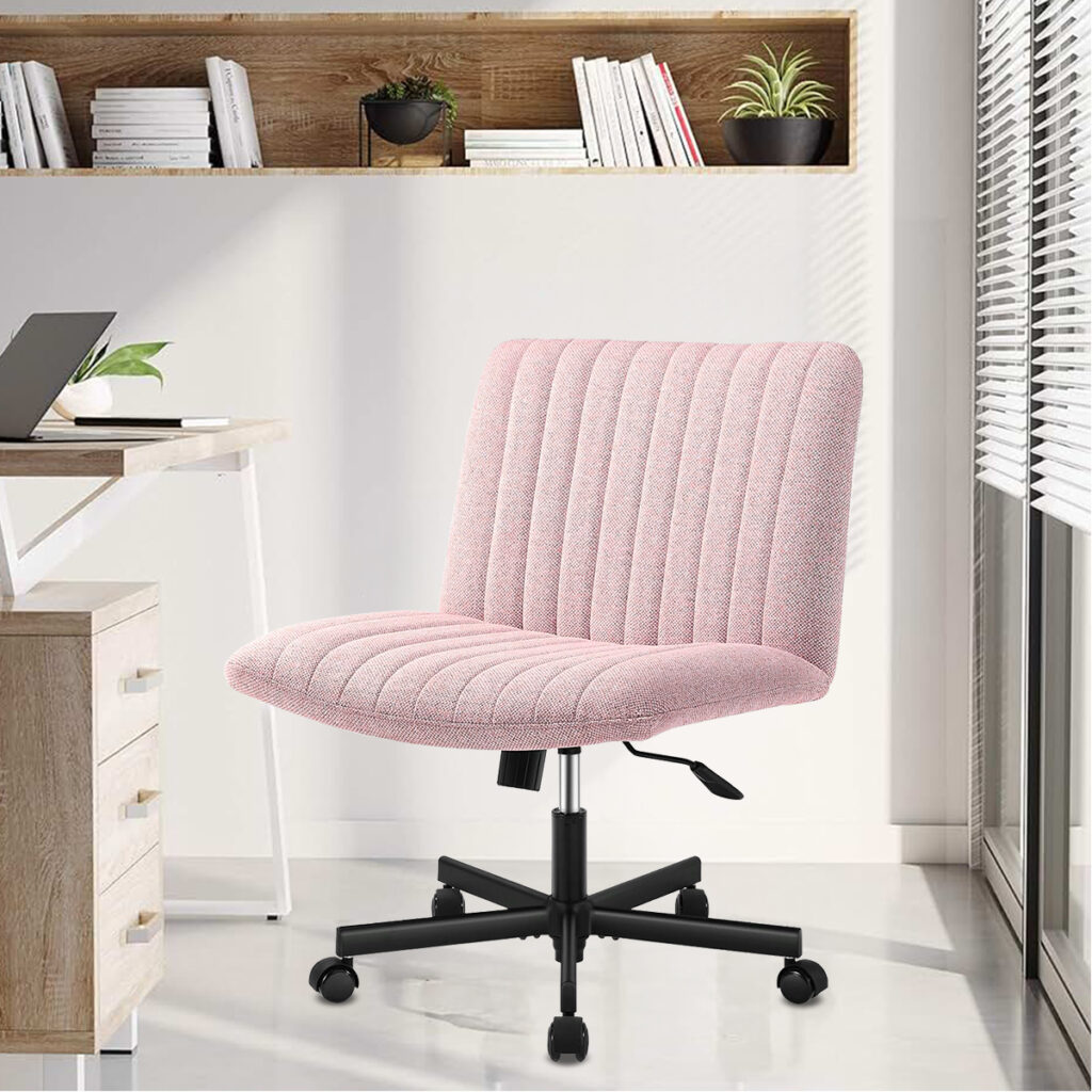 棉布办公椅浅粉色3